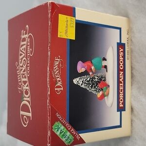 1995 Vintage Lemax Dickensvale Porcelain Oopsy girl falling on the snow xmas